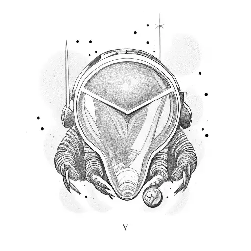 spacial bus e alien mixed tattoo design idea