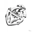Anchor and chain tattoo design idea