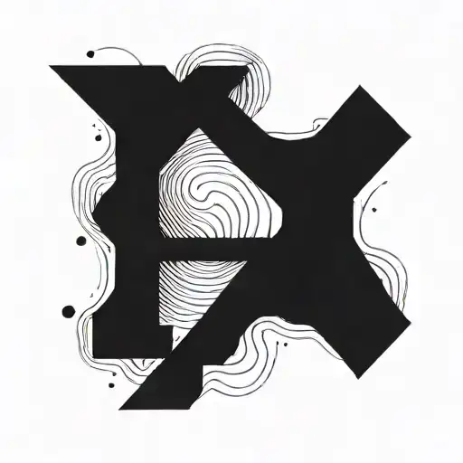 A minimalist logo design that combines the letters H, A, P, and M into a cohesive and stylish symbol tattoo design idea