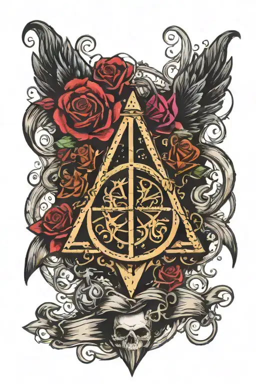 deatheater Harry potter deathly hallows tattoo design idea