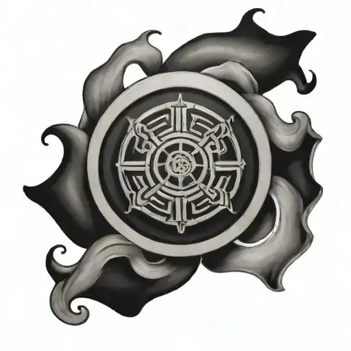 A simple tattoo that incorporates the Gemini zodiac, the Greek delta symbol and a zen circle tattoo design idea