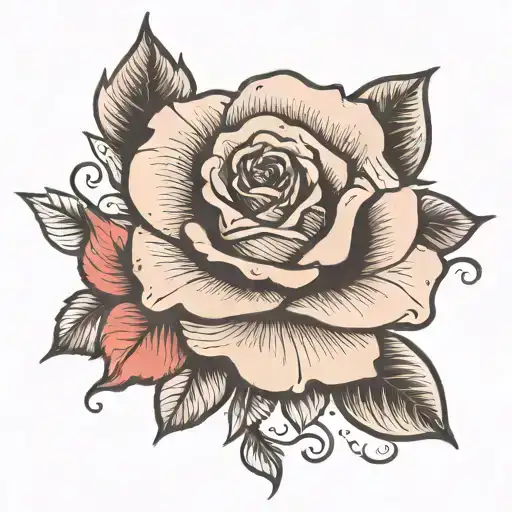 rose with text written tattoo design idea