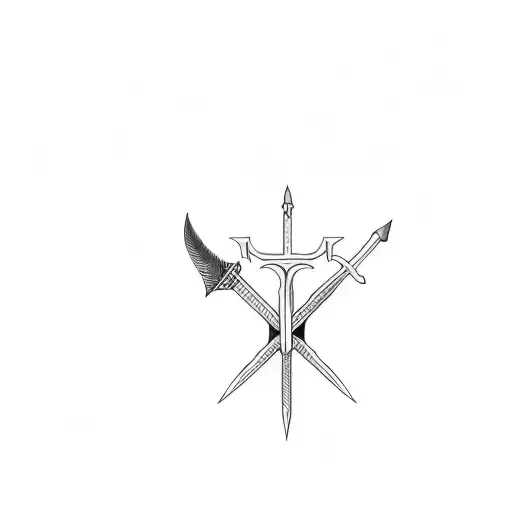 three swords on a black background and the words momento vierre tattoo design idea