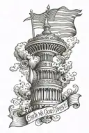 american flag in god we trust tattoo design idea