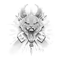 Samurai cop tattoo design idea