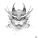Samurai cop tattoo design idea