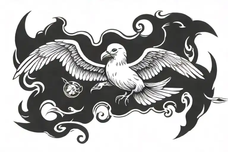 Albatross with open wings tattoo design idea
