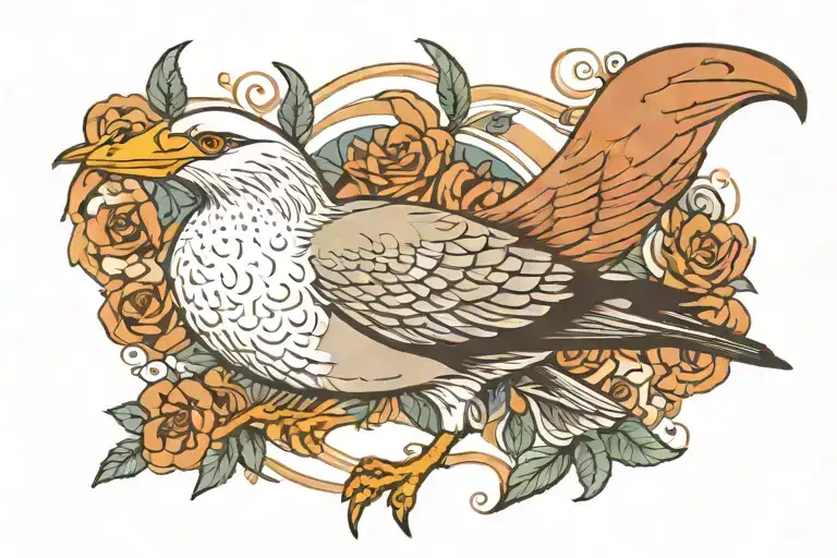 albatross bird tattoo design idea