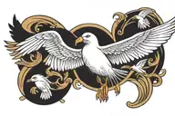 Albatross with open wings tattoo design idea