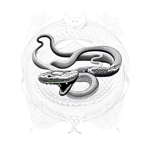 A snake coiling around a sword  tattoo design idea