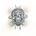 skull with depression  tattoo design idea