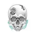 skull with depression  tattoo design idea