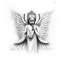 cherubin angel praying tattoo design idea