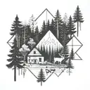 forest scene with hidden tattoo design idea