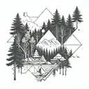 forest scene with hidden tattoo design idea