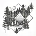 forest scene with hidden tattoo design idea