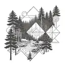 forest scene with hidden tattoo design idea