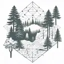 forest scene with hidden tattoo design idea