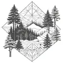 forest scene with hidden tattoo design idea