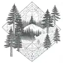 forest scene with hidden tattoo design idea