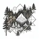 forest scene with hidden tattoo design idea