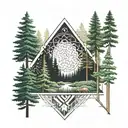 forest scene with hidden tattoo design idea