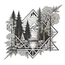 forest scene with hidden tattoo design idea