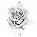 Josh as a stem of a rose tattoo design idea