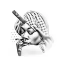 wiz khalifa smoking tattoo design idea