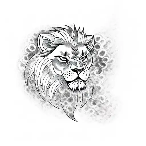 fire and ice lions tattoo design idea