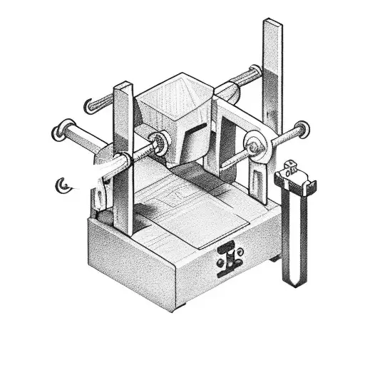 Gaming console transforming into a weightlifting barbell tattoo design idea