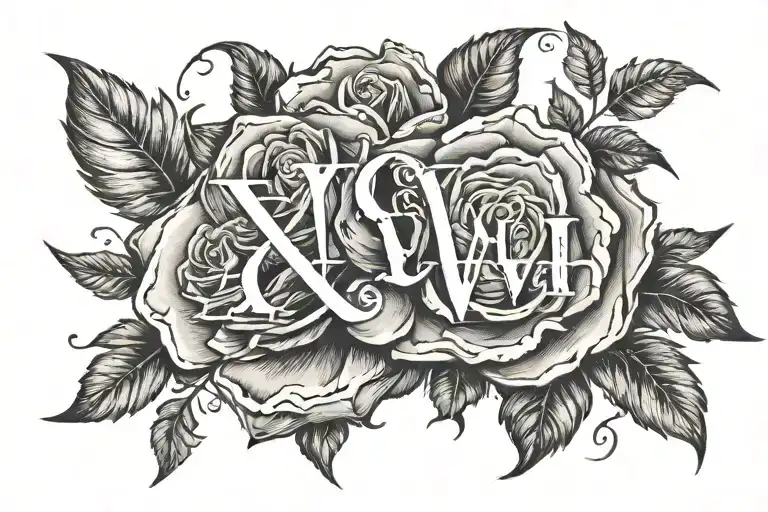 XXVI.VII.MMXXIV written on a stone, roses on left and right end side. this tattoo will be on wrist tattoo design idea