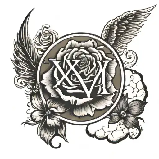 XXVI.VII.MMXXIV written on a stone, roses on left and right end side. this tattoo will be on wrist tattoo design idea