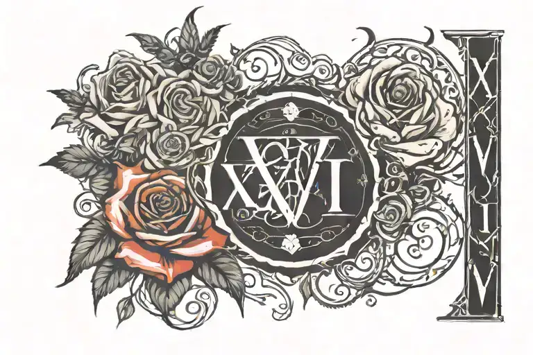 XXVI.VII.MMXXIV written on a stone, roses on left and right end side. this tattoo will be on wrist tattoo design idea