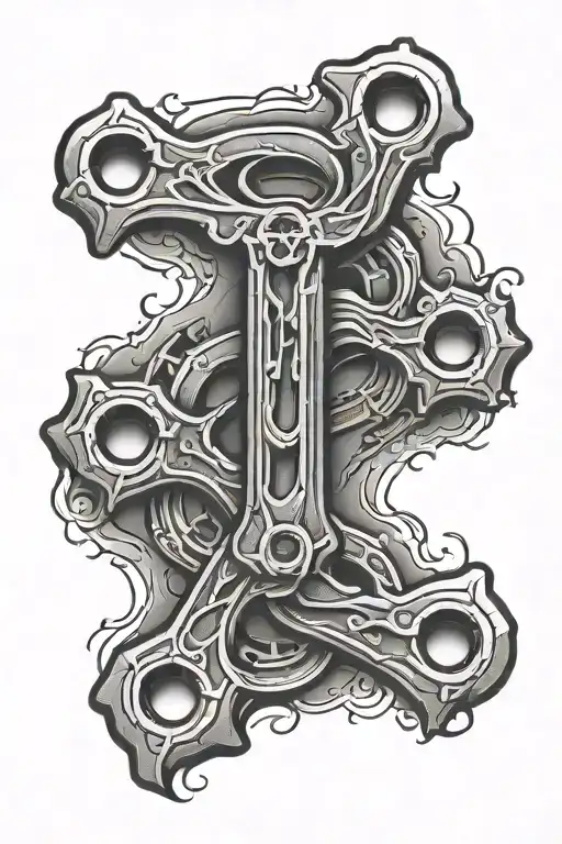 oilfield rod wrench tattoo design idea