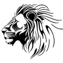 lion's profile tattoo design idea