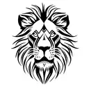 lion's profile tattoo design idea