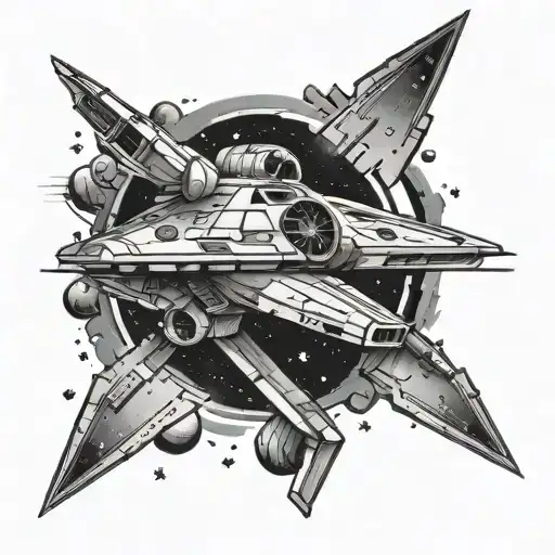 Star Wars ship back tattoo design inspired tattoo design idea