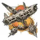 Star Wars ship back tattoo tattoo design idea