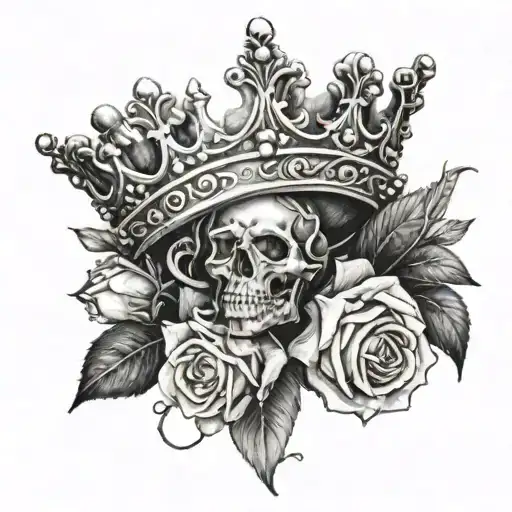  R and A with a crown and roses tattoo design idea