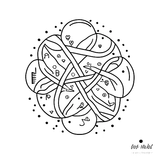 A minimalist tattoo of a group of friends holding hands in a circle tattoo design idea
