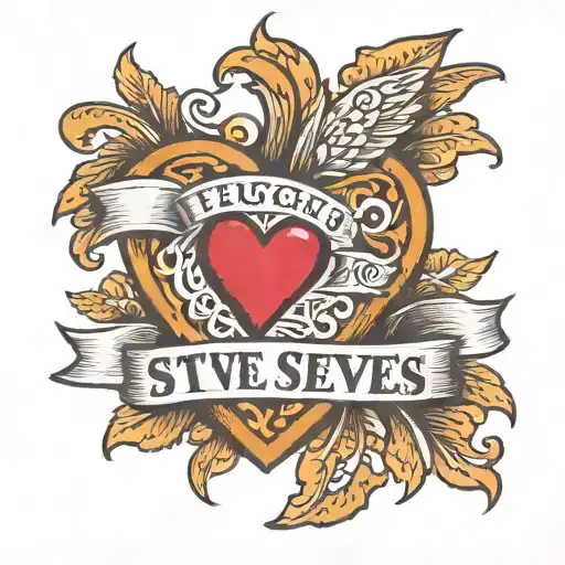 a heart with the text 'I fuck Steve's mom' tattoo design idea