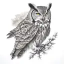 wolf eagle owl tattoo design idea
