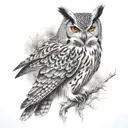 wolf eagle owl tattoo design idea