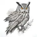 wolf eagle owl tattoo design idea