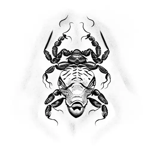 Scorpion fighting a tiger tattoo design idea