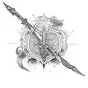 Design a tattoo with crossed swords and anime characters tattoo design idea