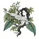 True that I saw her hair like the branch of a tree A willow dancing on air before covering me tattoo design idea