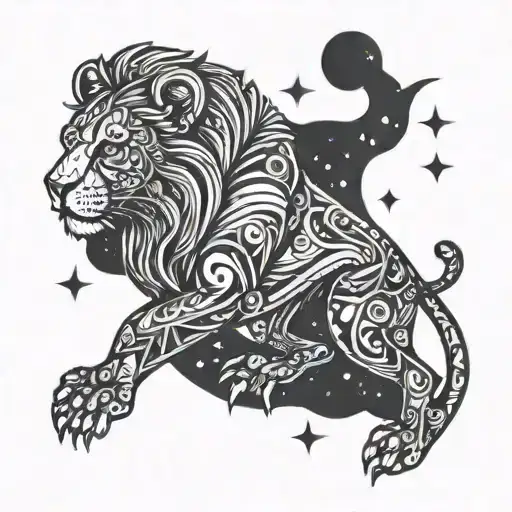 Leo constellation tattoo design idea