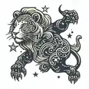 Leo constellation tattoo design idea